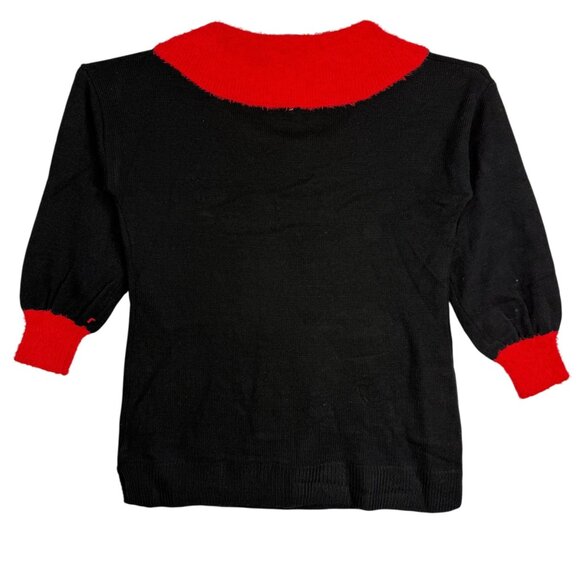 Holiday Time Women's Black Red La La Llama Christmas Sweater Size XL 16-18 - Picture 2 of 10